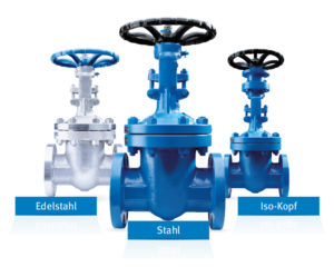 absperrschieber edelstahl stahl iso kopf